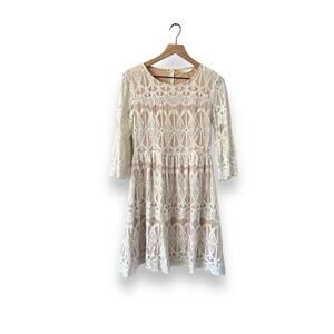 Art + Ephect White Lace A Line Dress